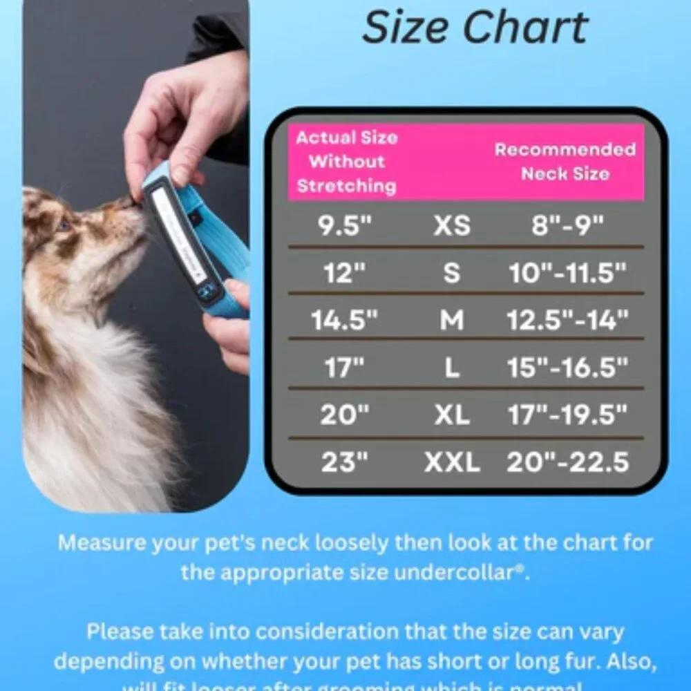 NIB GPS Pet Undercollar Stretch QR Code ID Collar & Name Tag W/ GPS Track Alerts